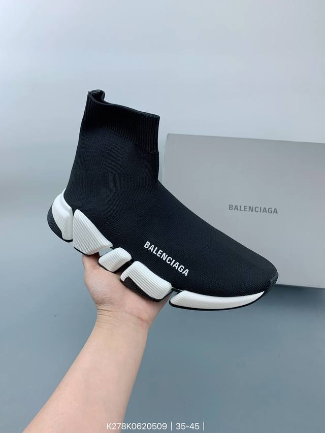 巴黎世家balenciaga Sock 3Xl 巴黎世家时尚高帮休闲袜子鞋 Size：如图 编码：K278K0620509