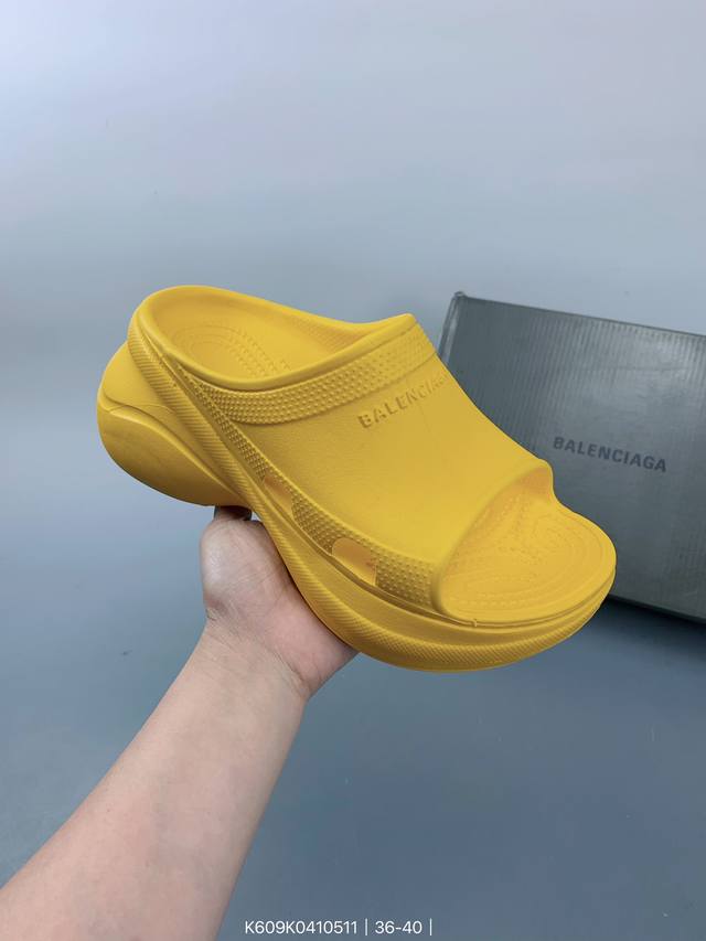 Balenciaga 巴黎世家 女鞋采用全新开发双层超轻95% 注塑 Eva塑料上下层组合模具,5%泡沫塑料发泡缓震物料，明显外增高5.0Cm厘米效果夏季新品,