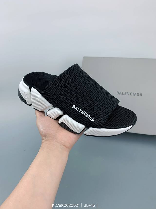 高奢品牌巴黎世家balenciaga Speed Stretch-Knit Mid Sneakers束脚针织袜子球鞋 Size：如图 编码：K278K06205